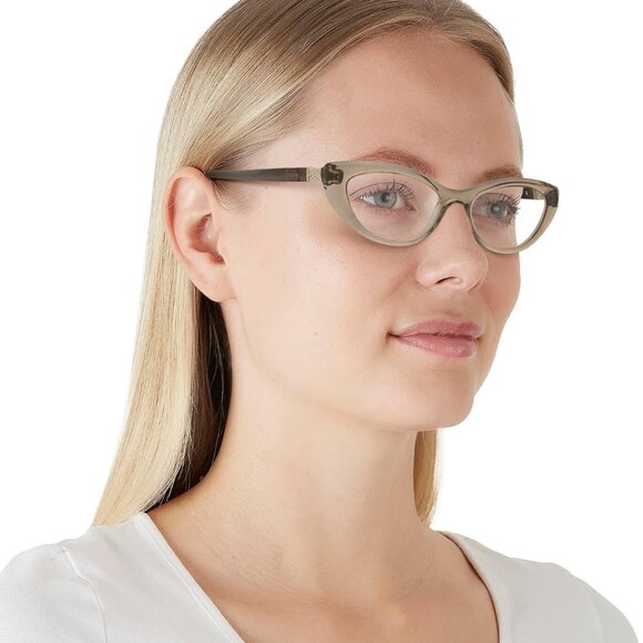 Women's Cat Eye Prescription Eyewear Frames Transparent Brown 50mm - Picture 6 of 7